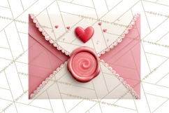Love Letter Delivery Clipart, Valentine Mail Heart Envelopes Product Image 2
