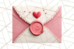Love Letter Delivery Clipart, Valentine Mail Heart Envelopes Product Image 2