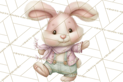 Easter Bunny Clipart PNG, Cute Bunny Characters, Pastel Product Image 3