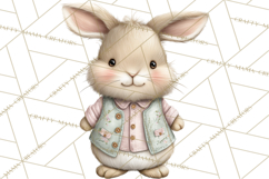 Easter Bunny Clipart PNG, Cute Bunny Characters, Pastel Product Image 4
