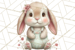 Easter Bunny Clipart PNG, Cute Bunny Characters, Pastel Product Image 5