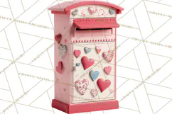 Love Letter Delivery Clipart, Valentine Mail Heart Envelopes Product Image 3
