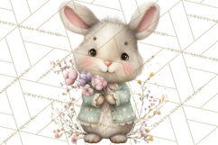 Easter Bunny Clipart PNG, Cute Bunny Characters, Pastel Product Image 4