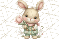 Easter Bunny Clipart PNG, Cute Bunny Characters, Pastel Product Image 2