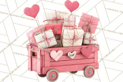 Love Letter Delivery Clipart, Valentine Mail Heart Envelopes Product Image 2