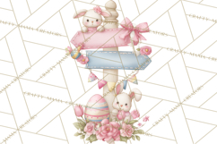 Easter Town Clipart, Pastel Easter Buildings, Bunny Shop Png Product Image 4