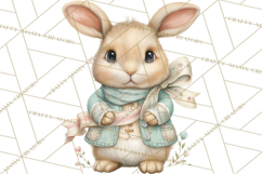 Easter Bunny Clipart PNG, Cute Bunny Characters, Pastel Product Image 5