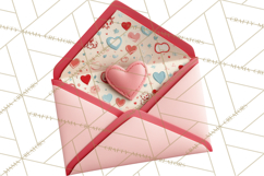 Love Letter Delivery Clipart, Valentine Mail Heart Envelopes Product Image 2