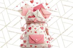 Love Letter Delivery Clipart, Valentine Mail Heart Envelopes Product Image 4