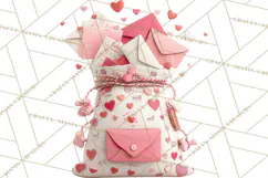 Love Letter Delivery Clipart, Valentine Mail Heart Envelopes Product Image 4