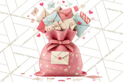 Love Letter Delivery Clipart, Valentine Mail Heart Envelopes Product Image 5