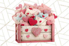 Love Letter Delivery Clipart, Valentine Mail Heart Envelopes Product Image 4
