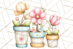 Easter Town Clipart, Pastel Easter Buildings, Bunny Shop Png Product Image 4