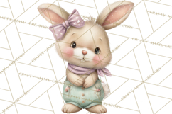 Easter Bunny Clipart PNG, Cute Bunny Characters, Pastel Product Image 5