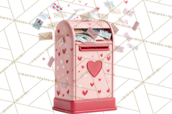 Love Letter Delivery Clipart, Valentine Mail Heart Envelopes Product Image 2