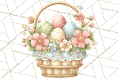 Easter Town Clipart, Pastel Easter Buildings, Bunny Shop Png Product Image 2