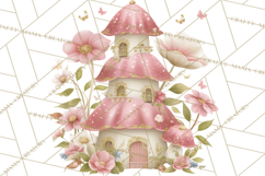 Whimsical Fairy World Clipart, Pastel Fairy Houses Png Product Image 2