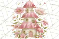 Whimsical Fairy World Clipart, Pastel Fairy Houses Png Product Image 2