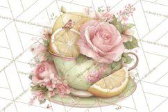 Blossom Tea Party Clipart, Pastel Tea Party Png Product Image 2