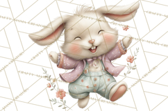 Easter Bunny Clipart PNG, Cute Bunny Characters, Pastel Product Image 5