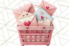 Love Letter Delivery Clipart, Valentine Mail Heart Envelopes Product Image 5