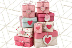 Love Letter Delivery Clipart, Valentine Mail Heart Envelopes Product Image 3