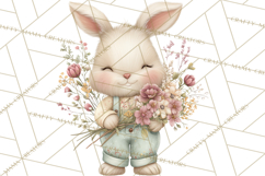 Easter Bunny Clipart PNG, Cute Bunny Characters, Pastel Product Image 3