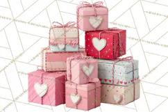Love Letter Delivery Clipart, Valentine Mail Heart Envelopes Product Image 4