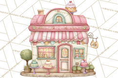 Easter Town Clipart, Pastel Easter Buildings, Bunny Shop Png Product Image 2