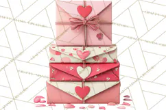 Love Letter Delivery Clipart, Valentine Mail Heart Envelopes Product Image 3
