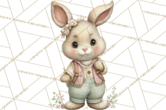 Easter Bunny Clipart PNG, Cute Bunny Characters, Pastel Product Image 3