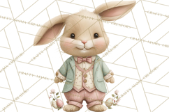 Easter Bunny Clipart PNG, Cute Bunny Characters, Pastel Product Image 4