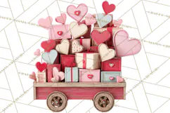Love Letter Delivery Clipart, Valentine Mail Heart Envelopes Product Image 4