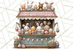 Easter Carnival Clipart, Pastel Carnival Booths Png Product Image 3