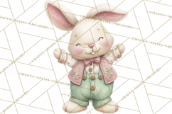 Easter Bunny Clipart PNG, Cute Bunny Characters, Pastel Product Image 5