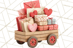 Love Letter Delivery Clipart, Valentine Mail Heart Envelopes Product Image 5