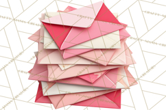 Love Letter Delivery Clipart, Valentine Mail Heart Envelopes Product Image 2