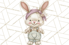 Easter Bunny Clipart PNG, Cute Bunny Characters, Pastel Product Image 2