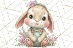 Easter Bunny Clipart PNG, Cute Bunny Characters, Pastel Product Image 3