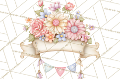 Easter Town Clipart, Pastel Easter Buildings, Bunny Shop Png Product Image 4