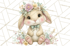 Easter Bunny Clipart PNG, Cute Bunny Characters, Pastel Product Image 5