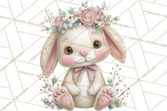 Easter Bunny Clipart PNG, Cute Bunny Characters, Pastel Product Image 2