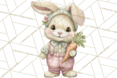 Easter Bunny Clipart PNG, Cute Bunny Characters, Pastel Product Image 3