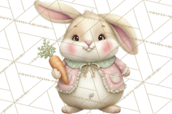 Easter Bunny Clipart PNG, Cute Bunny Characters, Pastel Product Image 4