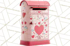Love Letter Delivery Clipart, Valentine Mail Heart Envelopes Product Image 5