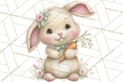 Easter Bunny Clipart PNG, Cute Bunny Characters, Pastel Product Image 5