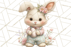Easter Bunny Clipart PNG, Cute Bunny Characters, Pastel Product Image 2