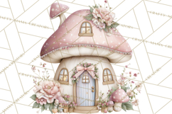 Whimsical Fairy World Clipart, Pastel Fairy Houses Png Product Image 4