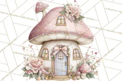 Whimsical Fairy World Clipart, Pastel Fairy Houses Png Product Image 4