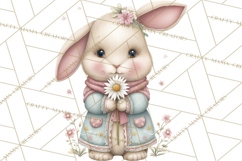 Easter Bunny Clipart PNG, Cute Bunny Characters, Pastel Product Image 4